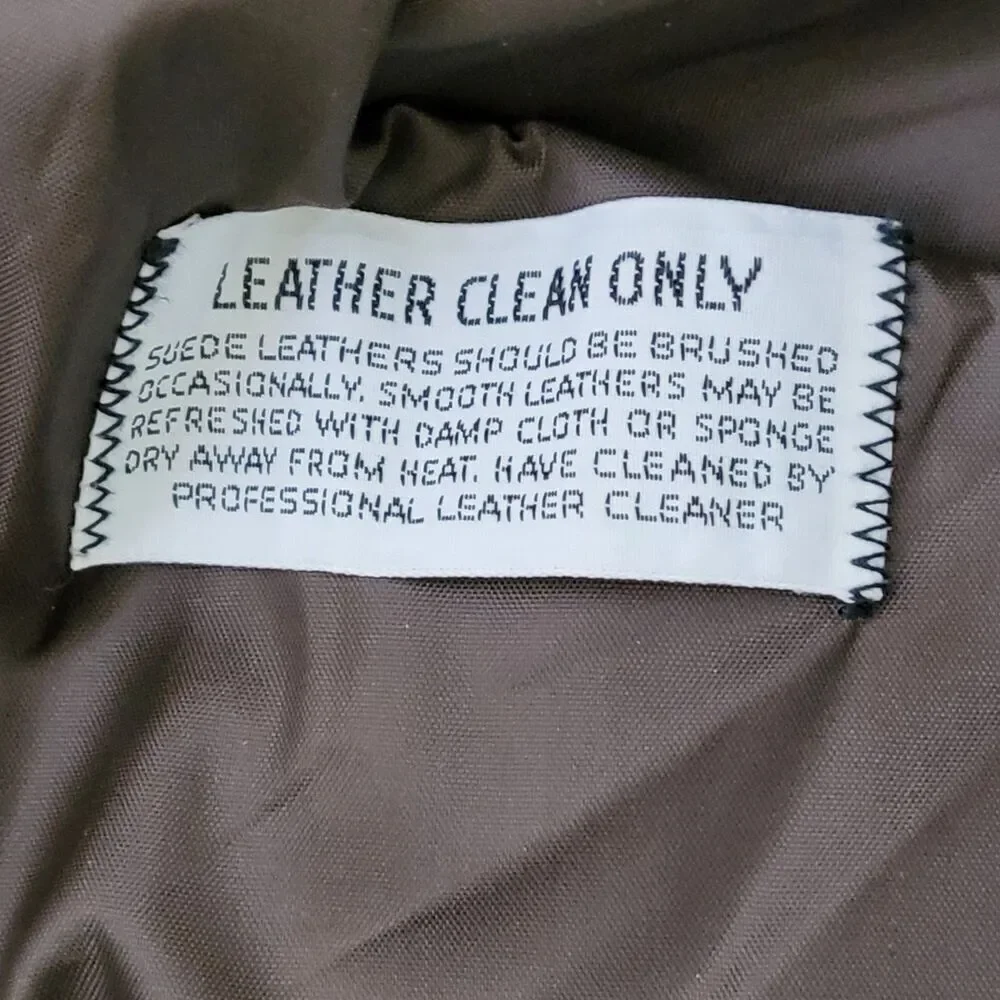 VTG Sears Leather Shop Car Coat Removable Faux Fur Lining Brown Men's 40 Tall